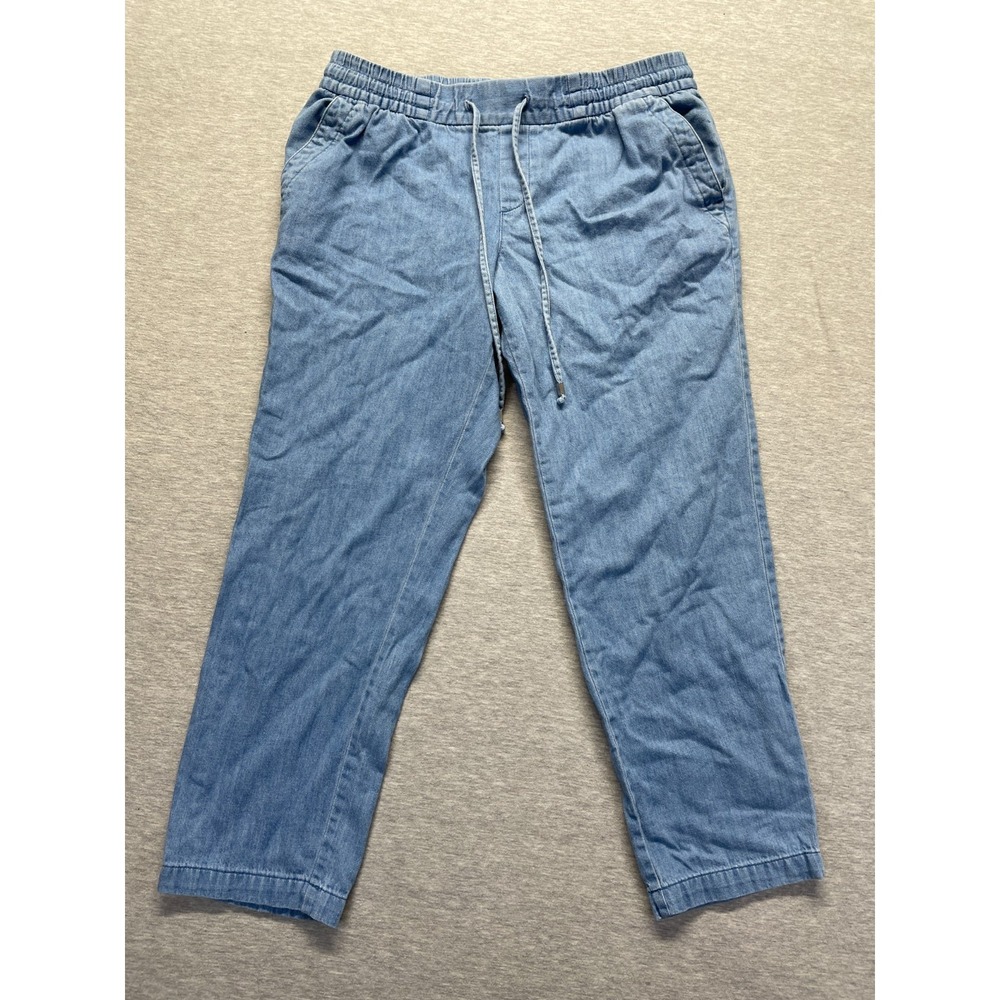 Old Navy Jogger Jeans Womens M Blue Denim Cotton Everyday Wear Drawstring Waist